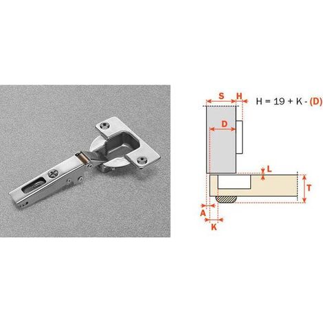 50 x SALICE CERNIERA AUTOMATICA CNA7A99 COLLO 0 94 GRADI