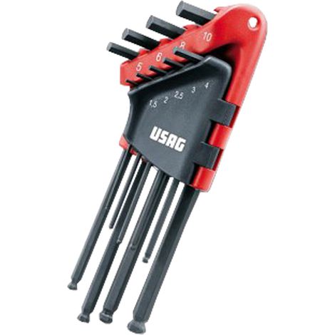 SERIE SET KIT CHIAVI ESAGONALI A SNODO SNODATE 9 PZ PROFESSIONALI USAG 280 LTS/S9