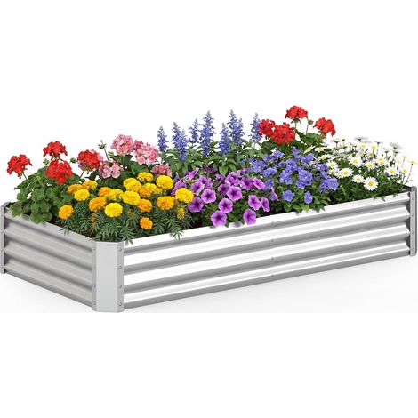 COSTWAY Orto Rialzato Cassone Letto Aiuola Fioriera Vasche Cassetta Esterno Giardino Terrazza Prato Balcone Cortile Serra Piante Fiori Verdure Giardinaggio Co (1/5)