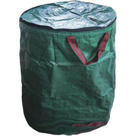 Gartenabfallsäcke, Großes Fassungsvermögen mit Deckel und Griffen, Faltbare und auslaufsichere Müllsäcke, 3 Größen: 120L/272L/300L (Größe: 300L),AAFGVC