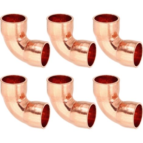 6pcs Raccord Coudé en Cuivre pour Tuyaux Gaz, 12.7mm Tuyau d'Arrosage Durite Essence, Raccords Tuyauterie à Pression HVAC Climatisation Plomberie, Épaisseur 1mm - 1/2" (1/5)