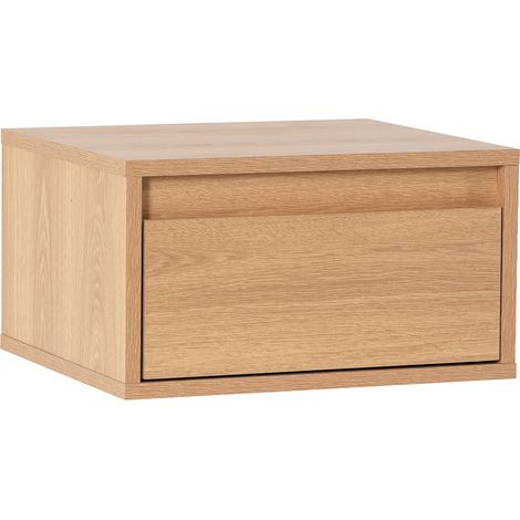 Table de chevet flottante Tori 1 tiroir effet Chêne (1/5)
