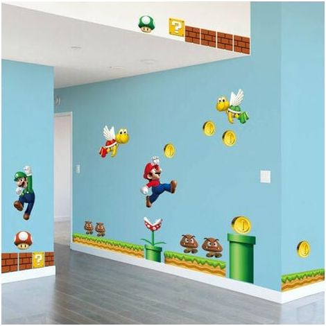 Super Mario Wall Stickers Nursery Bedroom Decor Wall Stickers