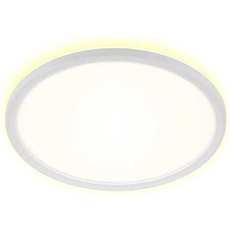 Plafonnier de salle de bain LED avec rétroéclairage, lampe de salle de bain LED IP44, ultra plate, lumière blanc neutre, blanc, 290x35 mm (PxH) (1/3)