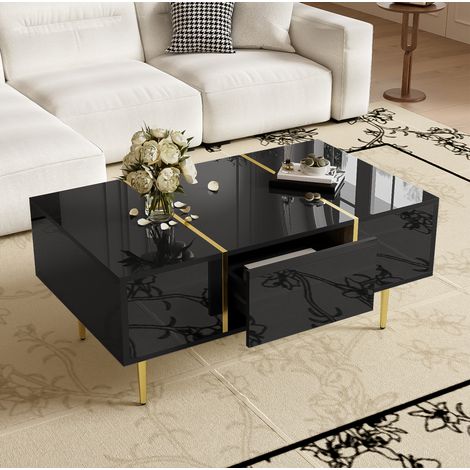 Tisch Wohnzimmertisch Aufbewahrung 100 cm MDF OKMYHOME (1/5)