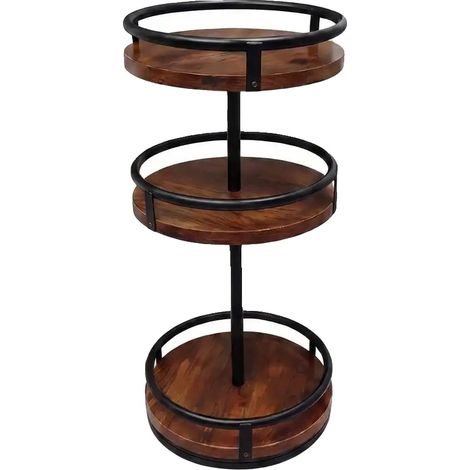 Organizer girevole, rotazione a 360°, elegante finitura in legno, marrone (1/2)