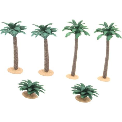 6Pièces Arbres Buissons Décoratifs Plastique pour Micro Paysage Modèles (1/5)