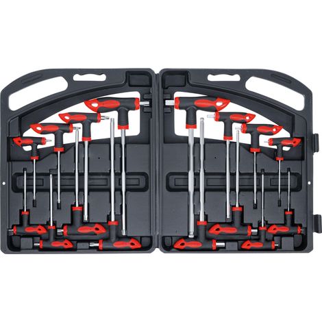 Juego de destornilladores con empuñadura en T hexágono interior / perfil en T (para Torx) 16 piezas (1/4)