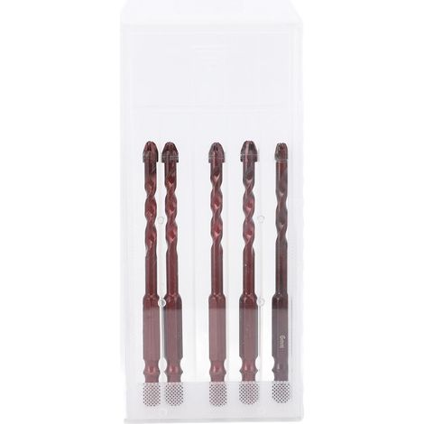 [JAMAIS UTILISÉ]Ensemble de 5 forets à maçonnerie de 6 mm (1/4 po) à queue hexagonale, pour béton, brique, carrelage, verre, céramique et bois. Forets professionnels à haute teneur en cobalt. (1/5)