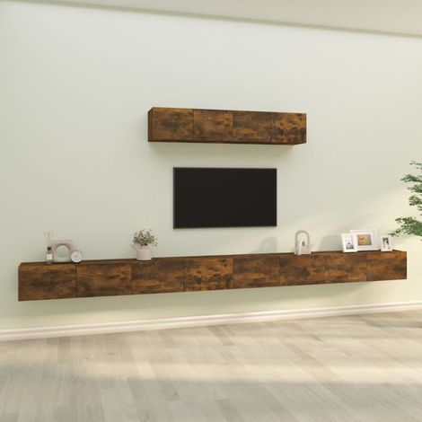 Ensemble de meubles TV 4 pcs pour Salon - Armoire TV Chêne fumé Bois d'ingénierie BV558232 - BonneVie (1/5)