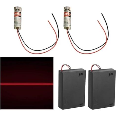 modules laser rouges focalisables 650 nm 3-5 V avec lentilles en plastique + porte-piles AA pour la correction et l'alignement des bâtiments (1/5)