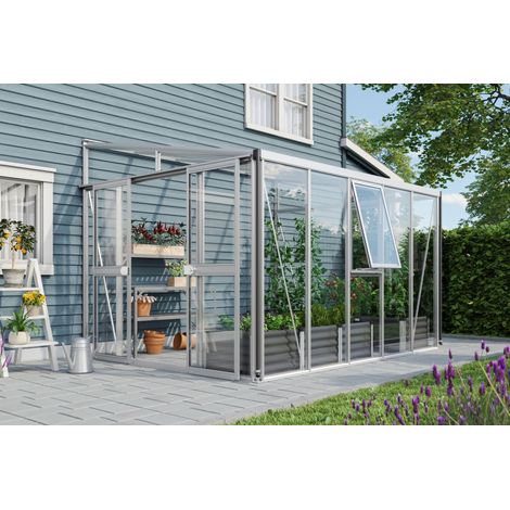 Vitavia Anlehn-Gewächshaus "Athena 8600" aluminium 8,6 m² 3 mm ESG, 10 mm HKP (1/5)