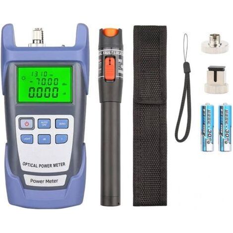Kit di strumenti per fibra ottica con misuratore di potenza ottica da 10 mW, tester per fibra ottica portatile a penna, lampada di prova per fibra ottica a luce rossa. (1/4)