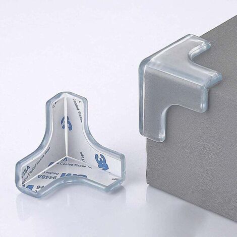 FENOPLASTICAProtections d'angle de table Ulisem, lot de 20, protections d'angle transparentes, protections d'angle anti-chocs pour tables et meubles pointus pour enfants et bébés (1/4)