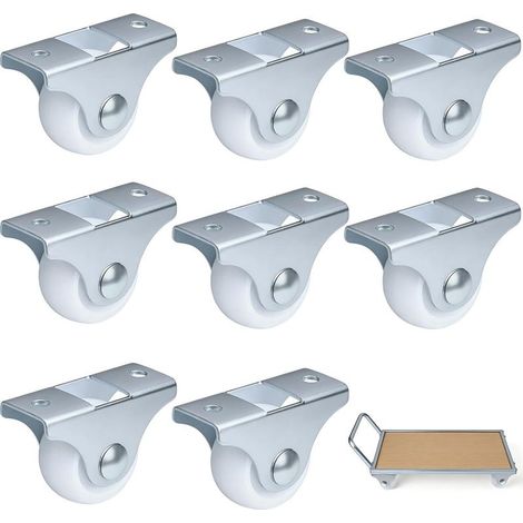 Lot de 8 Mini Roulettes Fixes pour Meubles (1 Pouce),Petite Roulette Non-Pivotante pour Coffre de Rangement et Bricolage DIY (1/5)