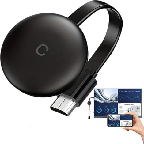 Dongle HDMI sans Fil, 2,4/5 GHz Adaptateur HDMI sans Fil, Miracast Dongle 4K, Récepteur d'Affichage WiFi pour TV Stick/Android/iOS/Windows/Projecteur/Moniteur (1/5)