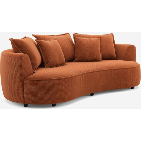 3-Sitzer-Sofa aus Samt, modernes organisches Design, Marmolada - Braun (1/5)