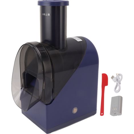 Mixeur à glace électrique rechargeable USB, machine à neige silencieuse, broyeur à glace pour maison, boutique de thé au lait, glacier, bleu (1/5)