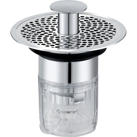 Bonde Lavabo Universel, Bouchon de Lavabo Pop-Up, Bonde de Lavabo avec crépine Anti-colmatage, Bouchon Lavabo Universel avec Valve à Eau magnétique 34-38mm (1/4)