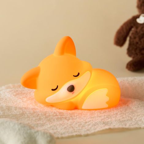 Veilleuse en forme de renard mignon, lampe en silicone alimentaire rechargeable,veilleuse spongieuse pour bureau, cadeau amusant (1/5)