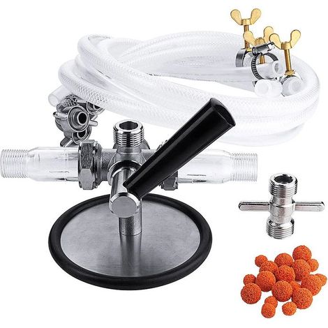 Kit Complet de Nettoyage des Conduites de Bière en Laiton Nickelé avec Éponges 7 mm/10 mm et Accessoires pour Pistons et Robinets Compensateurs (1/3)