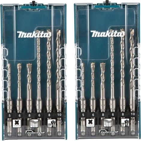 Makita Carbide Tip SDS Plus 12 Piece Drill Bit Set - 5 6 8mm - 110 160mm Long (1/5)