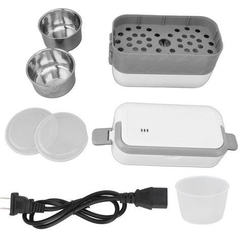 Boîte à lunch électrique portable, intérieur en acier inoxydable, étanche, réchauffable pour bureau voyage dortoir, prise US 110V (1/5)