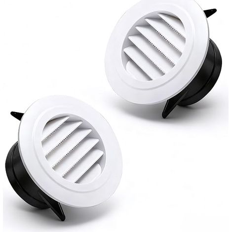 Grilles de Ventilation, Grille d'échappement ABS Grilles de Aeration Ronde avec Protection Contre les Insectes, Interface 95 mm, pour Système de Ventilation 100 mm (1/5)