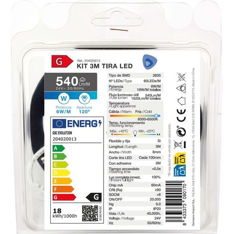 Kit 3M LED-Streifen 6W/M IP20 6000K-6500K vorbereitet