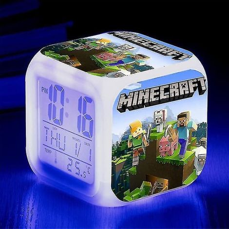 Ecleanfy - Réveil Minecraft Coolie Effrayé Dessin Animé LED Numérique Couleur (1/2)