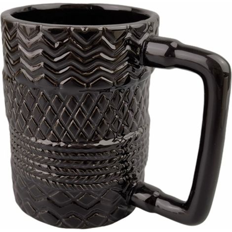 Mug à café empilable de 380 ml, motif pneu, style nordique, en céramique irrégulière, pour la cuisine. (1/5)