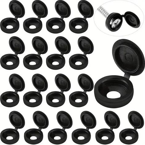 (50 pièces noires) Vis à tête Phillips et cache-clous décoratifs avec boucles pliables pour voitures (1/4)