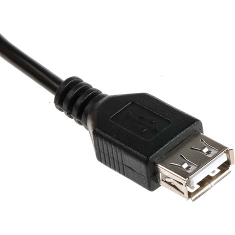 Câble USB RS PRO, USB A femelle vers USB-A mâle, Noir, 1m ( Prix pour 1 ) (1/3)