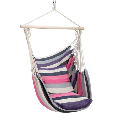 Hamaca brasileña, color rosa, para uso interior y exterior