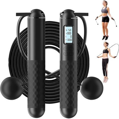 Corde à Sauter Intelligente avec Compteur, Corde à Sauter sans Fil Réglable, Poignées Antidérapantes Jump Rope, pour hommes, femmes, enfants (1/5)
