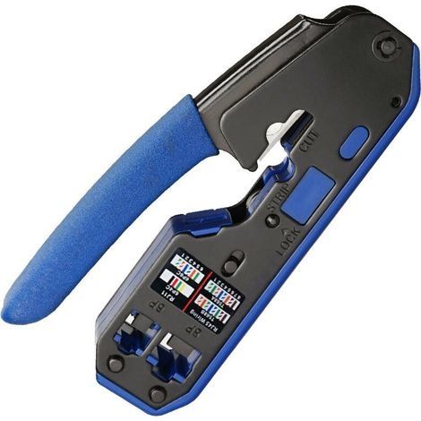 Pince à Sertir Professionnelle RJ45 Outil Sertissage RJ45 Cat 7 avec Prise Cat6 RJ45 et Connecteur RJ45 (1/5)