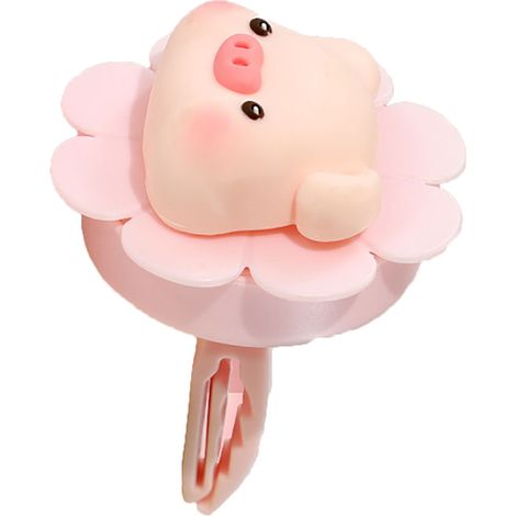 Déodorant voiture fleur rotative ventilateur de sortie d'air, diffuseur de parfum clipable pour décoration intérieure, motif cochon (1/5)