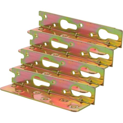 Lot de 4 connecteurs lit antidérapants et anti-vibrations en acier au carbone doré, pour cadres (1/5)