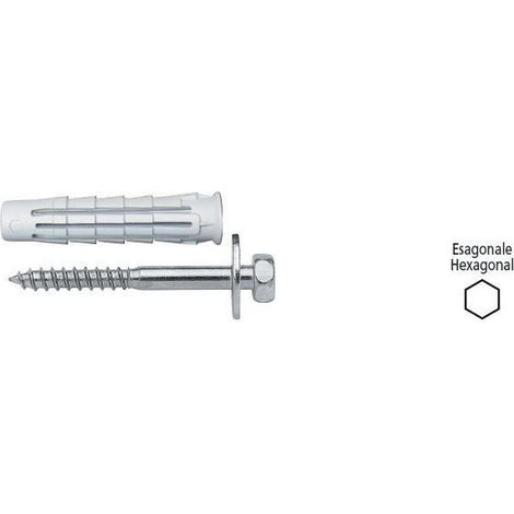 cf 5 pz elematic tasselli T6/VTE 12x60 mm completi di vite acciaio e rondella (1/2)