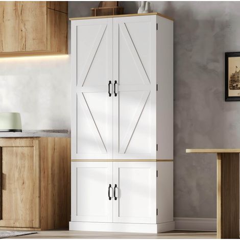 Mobile dispensa alto bianco in MDF con illuminazione a rilevamento di movimento (1/5)