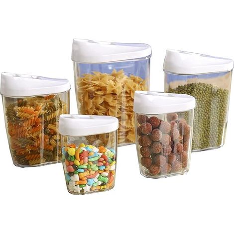 Recipientes transparentes para alimentos: versátiles y prácticos - juego de 5 (1/5)