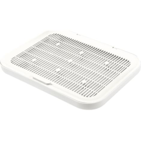 Tapis de litière pour chat avec design double couche, tapis de sol pour piège à litière avec grilles en maille, tapis de contrôle réutilisable et imperméable pour bac à litière, 40 x 30 x 4 cm Beige