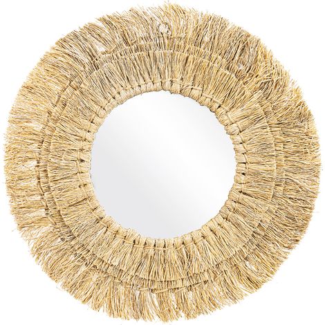 Specchio da Parete - Rotondo Boho Bali (60 cm) - Ais Legno naturale