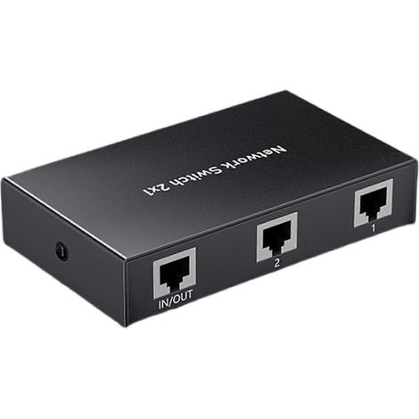 Sélecteur de commutateur réseau RJ45 (2 entrées/1 sortie ou 1 entrée/2 sorties)  commutateur Ethernet  sélecteur de répartiteur réseau 2 ports (1/5)