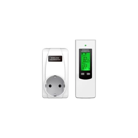 Prise thermostatique avec télécommande, 3680W, 16V, blanche (1/5)