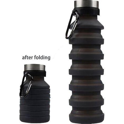 Faltbare, wiederverwendbare und BPA-freie Silikon-Trinkflasche – ideal für Reisen, Fitnessstudio, Camping und Wandern. Tragbare und auslaufsichere Sport-Trinkflasche. (1/5)