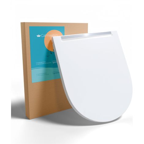 Calmwaters WC-Sitz mit Absenkautomatik, Weiß mit Edelstahl-Metallic-Akzent (1/5)