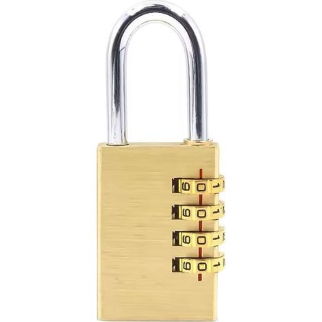 Cadenas Code 4 Chiffres, Cadenas a Combinaison Matériel En Laiton, Cadenas Exterieur Etanche Cadenas Valise Cadenas Casier pour Vélos, Bagages, Coffres-Forts, Etc,Taille: 28MM (1/5)