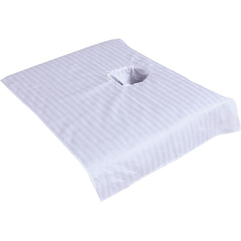 Drap De Couverture De Lit De Beauté De Serviette De Trou De Visage De Table De Massage De Coton Pur Blanc (1/5)
