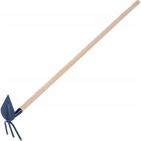 KADAX Hacke aus Metall, Gartenhacke mit langem Stiel aus Holz, 3 Zinken